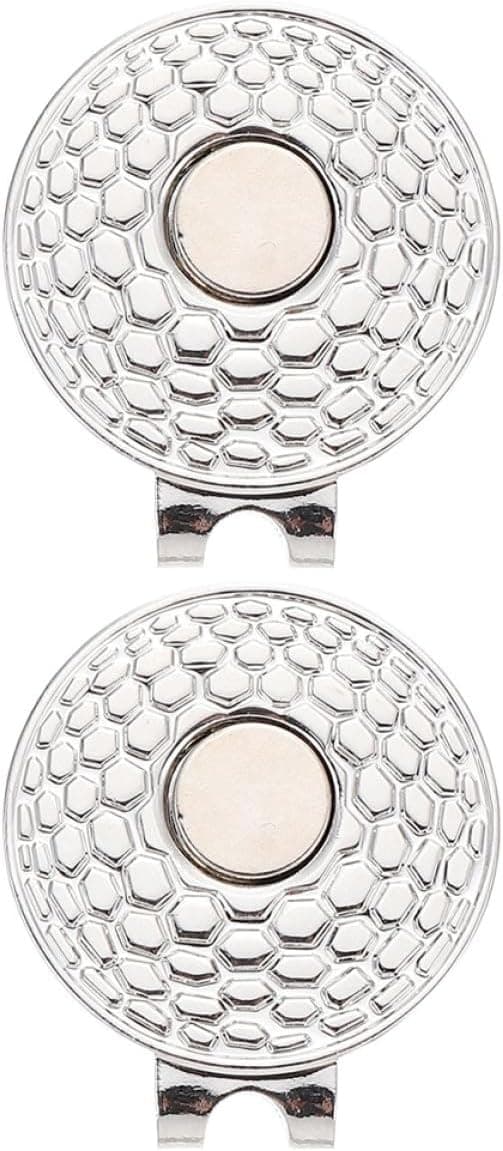 2 stk golfballmarkører sølv 25 mm sinklegering hattklips, bærbart golftilbehør