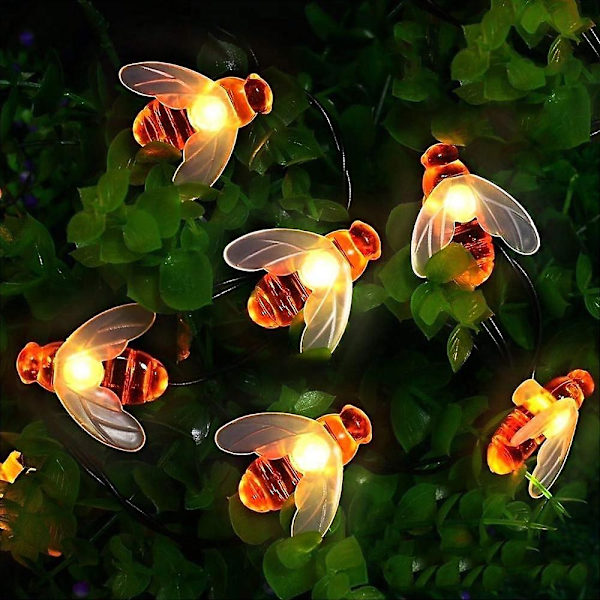 Solcells-drivna Bi-Ljus 8 Funktioner Fairy Bee Ljussträng