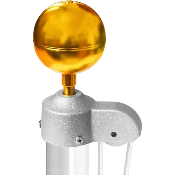 Flaggstang Toppkule Ornament - Gull Anodisert Aluminium Finish - Værbestandig Topputskifting