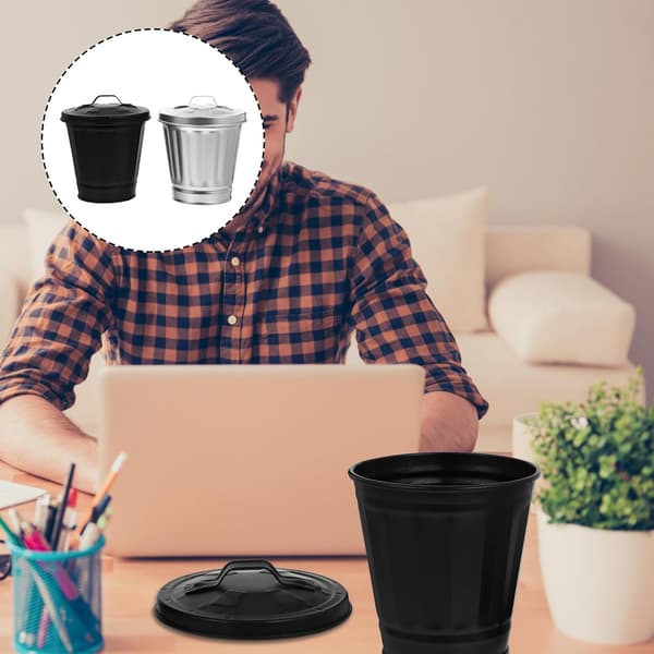 2st Bords Papperskorg Skrivbords Soptunna Mini Kreativt Järnmaterial Modeform