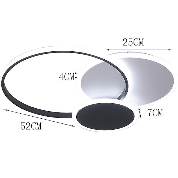 52cm Loftlampe LED Cirkel Design Flush Mount Metal Klassisk