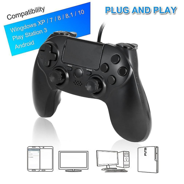 PS4 Trådbunden Spelkontroll Gamepads för Play Station 4