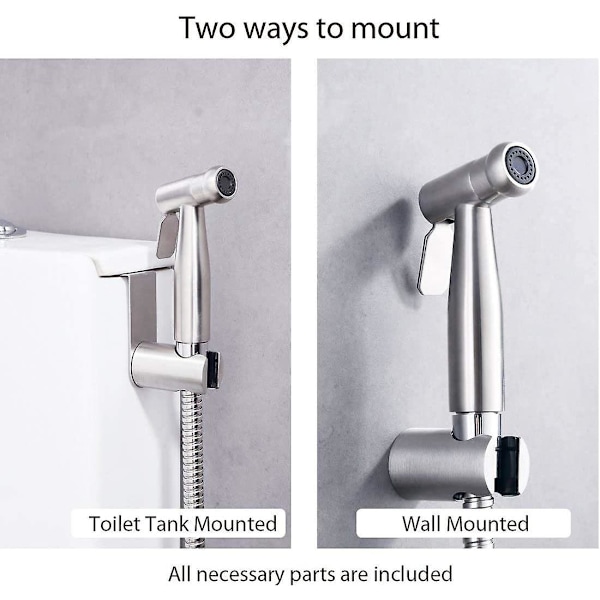 Bidet Toilet Sprinkler/Håndholdt Sprinkler i Rustfrit Stål med Krog, Nem at Installere, til Personlig Hygiejne og Vaskesprinkler