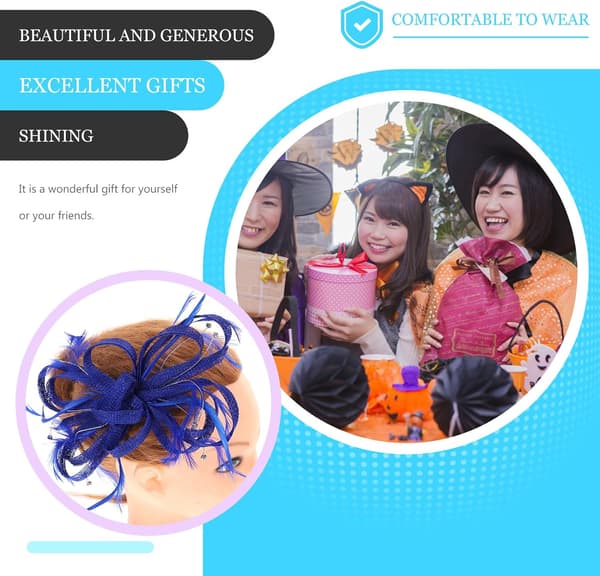 Fascinator Hårtilbehør Pandebånd med Blomstret Netdesign til Teselskab og Bryllupsbegivenheder Kvinder Blå