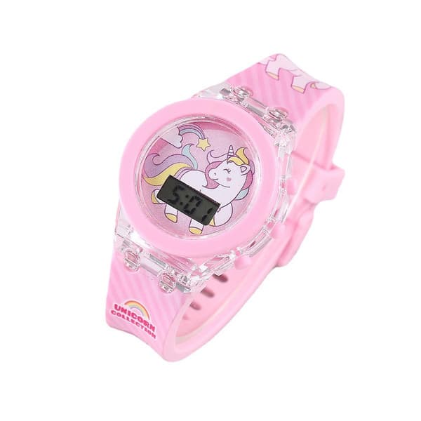 Luminous Watch Unicorn Luminous Silikon Elektronisk Klocka Plus Armband (2 st/set)