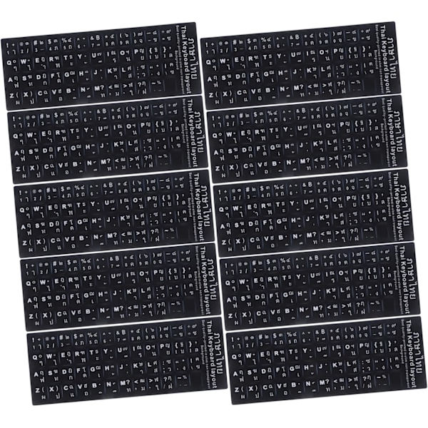 10 stk. Computer Tastatur Klistermærke Thai Sprog Hvil Tastatur Skin Udskiftning