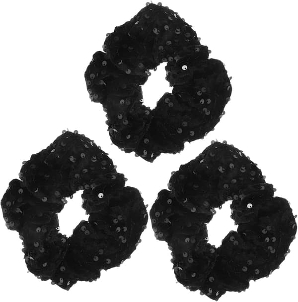 3 st glittrande hårscrunchie paljetthårband för kvinnor elastiska glittrande hästsvanshållare för fester dagligt bruk