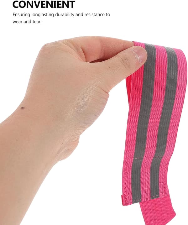 Reflekterende håndleddsbånd og armbånd Elastisk sikkerhetsstropp 5 cm rosa 2 stk