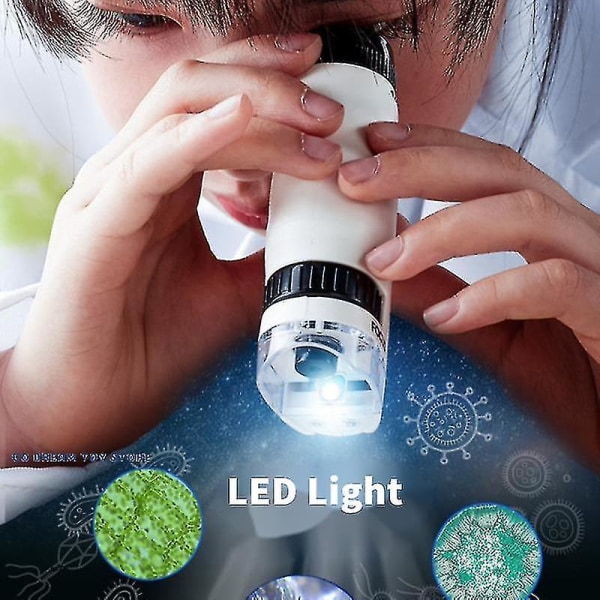 Håndholdt mikroskopsæt LED 60x 120x pædagogisk legetøj