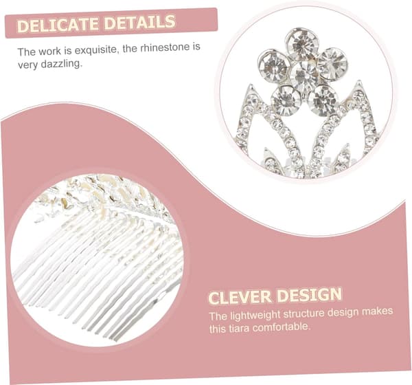 4 stk Rhinestone Perlekrone Jenter Tiara Hodeplagg for Hårtilbehør Gutter og Jenter Prinsesse Eventyr Festdekor