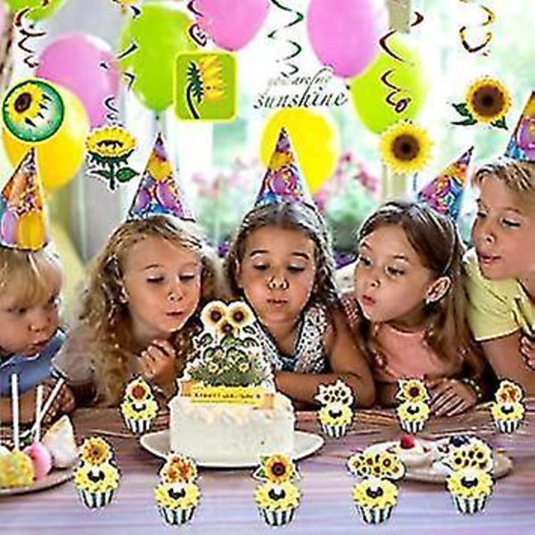 Solrosfestdekorationer Banner Swirl Solros