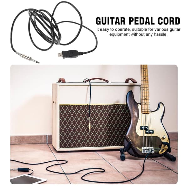 3-meters USB Gitarr Bas till USB Länkkabel Elgitarr Omvandlarkabel Koppar PVC Material