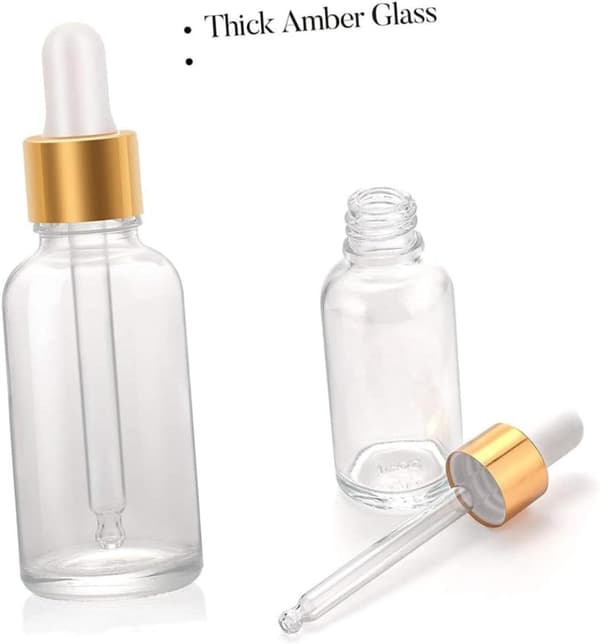30 st 30 ml påfyllningsbara glasdroppflaskor för eteriska oljor