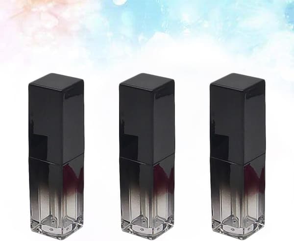 3 stk. 5 ml firkantede tomme lipglossrør med UV-sort gradient plastik læbestiftflasker