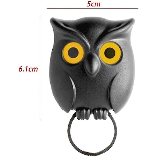 Night Owl Magnetisk Vegg Nøkkelholder Henger Krok Hengende Nøkkel For Hjem Veggdekorasjon Enkel å montere (svart) (1stk)