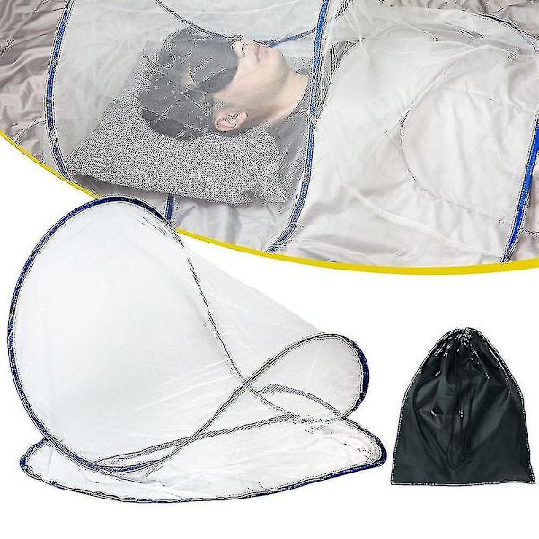Ultralätt Bärbar Pop Up Myggnät Tält, Mini Vikbart Myggnät För Huvudet, Sovsäck Insektnät, Lämplig För Sängkläder Camping Resa Trädgård