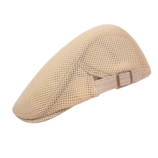 Mesh Solbeskyttende Beret Forår Efterår Hat Justerbar Mode Malerhat Til Voksne (Beige)