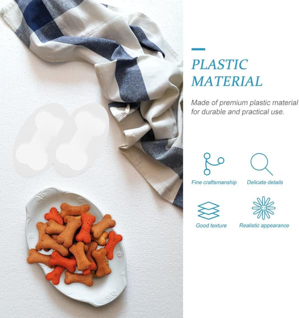 8 st hundbenskakformar Bakformar i plast Lätt bärbar design Vit
