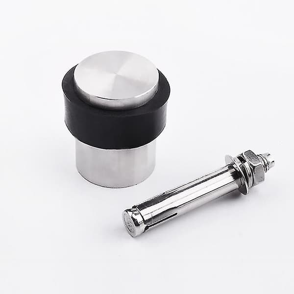 Cylinderformet Dørstopper til Gulv, Solid Dørstopper i Rustfrit Stål