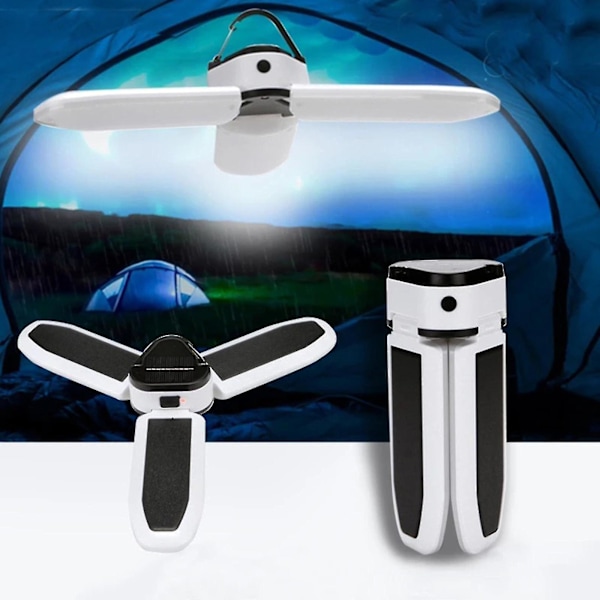 Solcelled Campinglys Trebladet Stall Lys Utendørs USB Multifunksjonell Magnet Nødlys
