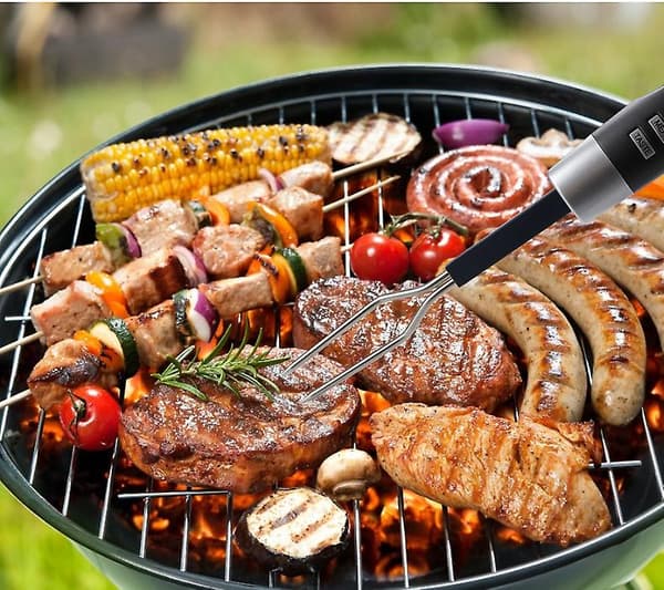 Kötttermometergaffel Grillgaffel Med Termometer Digital Grillgaffel Termometer Digital Kockgaffel