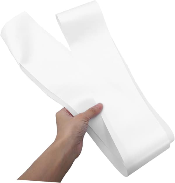 5 stk. hvite blanke satengbånd for DIY-festdekorasjon, seremonielle skulderstropper