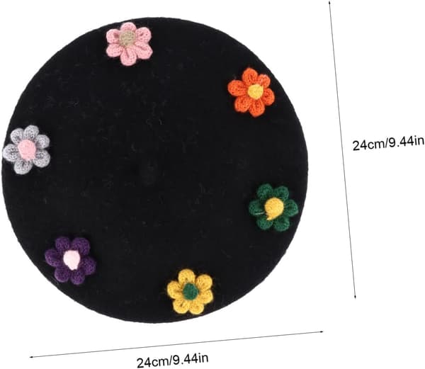 Uldbaret Hat med Blomsterdesign Stilfuld Varm Hat til Forår Efterår og Moderigtigt Børnetilbehør