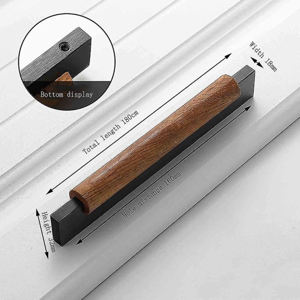 2-pack Möbelhandtag Trä Låda Handtag T-formad Massivt Trä Kök