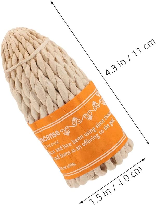 2 stk. håndlavede Nepal reb-røgelsespinde til meditation og aromaterapi, beige farve