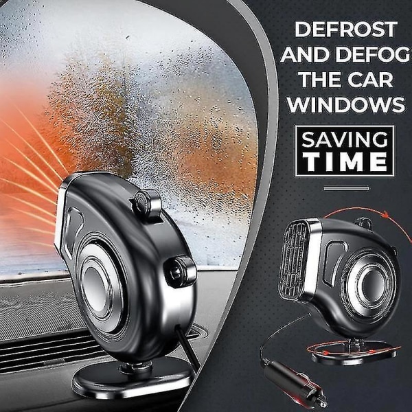 Bil varmluftsblåser, bærbar bilvarmer elektrisk vindusvarmer avriming og fjerning (1 stk, rosa)