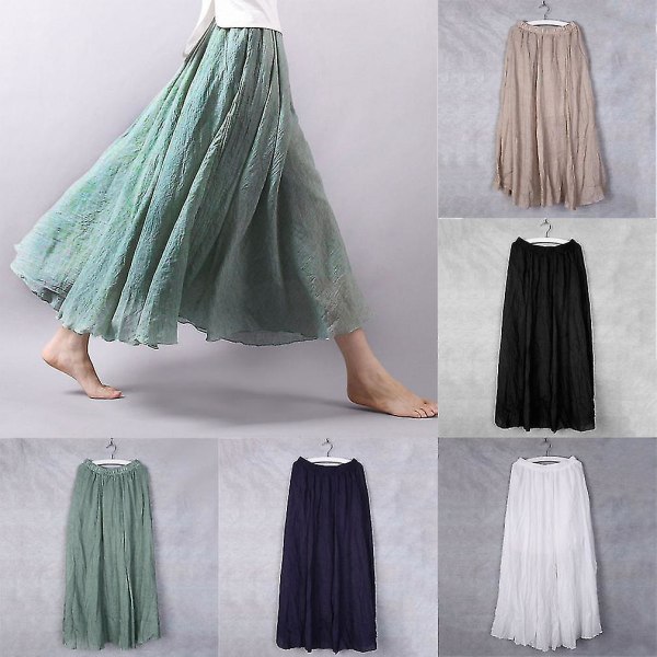 Kvinder tyl nederdel elastisk talje Mesh lang kjole