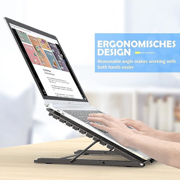 Bærbar Laptop Stativ Foldbar Ventileret Desktop Holder