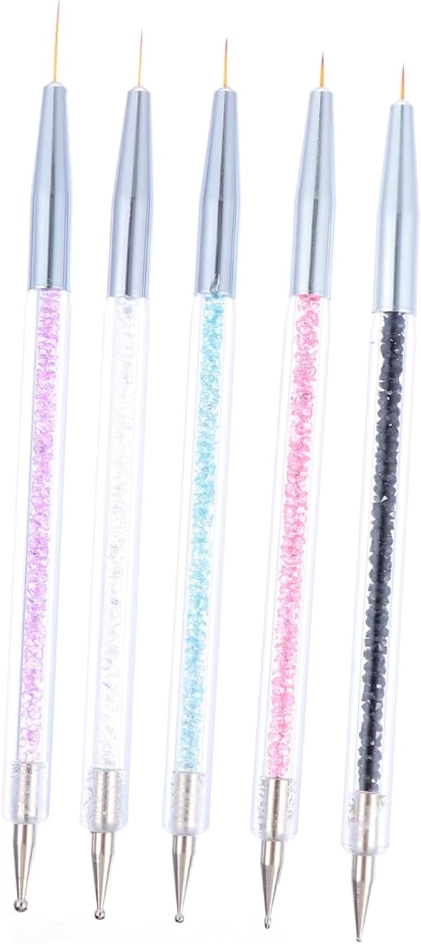 5 st nagelkonstborste liner dotting penna professionella nagelmålningsverktyg resevänlig påfyllningsbar lätt design