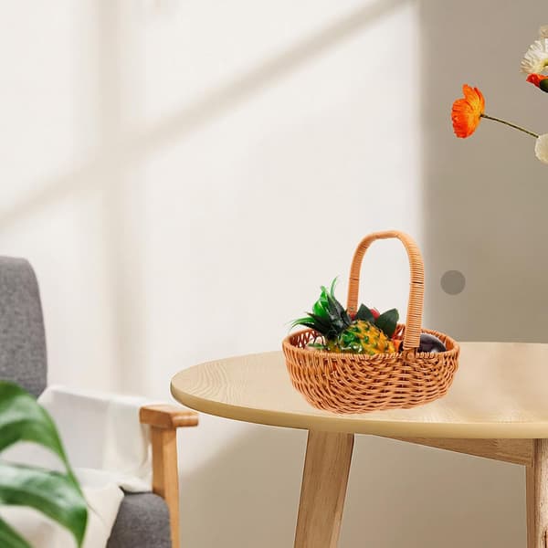 Handvävd blomsterarrangemang vävd förvaringskorg bambu dekorativ