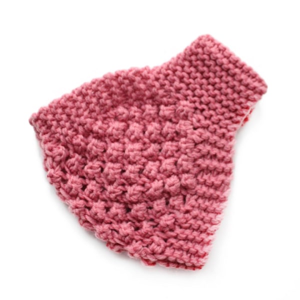 Hodebånd for kvinner, vinterstrikket, fuzzyfôret, ørevarmer Pink