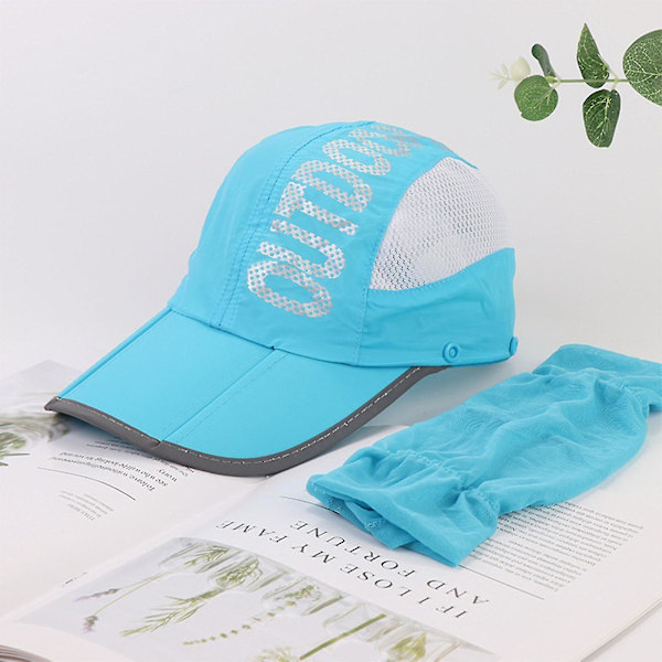 Kvindesolhat med Aftagelig Klap, Foldbar Baseballkasket med Bred Skygge Blue