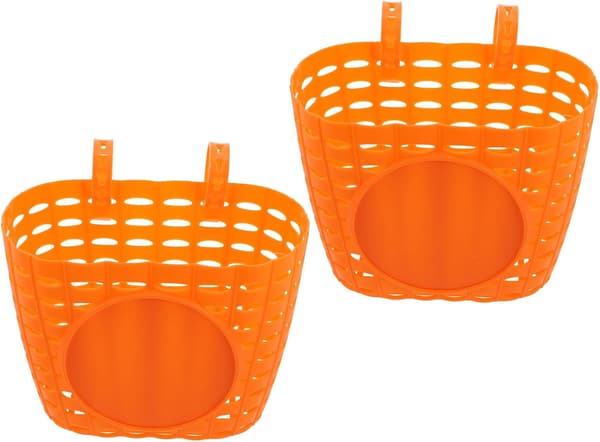 2 stk sykkelstyrekurv for gutter og – oransje plastikk frontkurv kompatibel