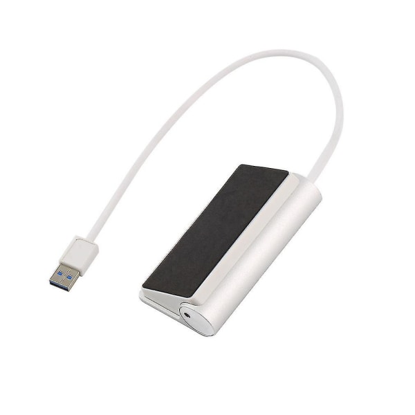 Bærbar 4-porter høyhastighets USB 3.0-hubadapter i aluminium