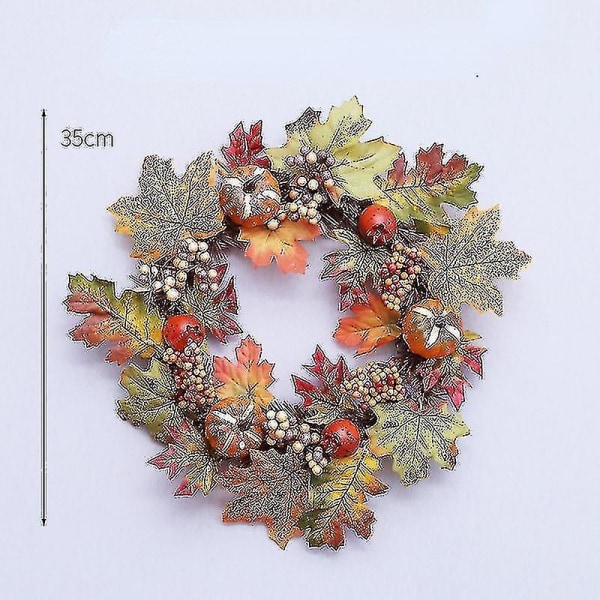 Gresskar Maple Leaf Høst Berry Wreath Dør Home Decor