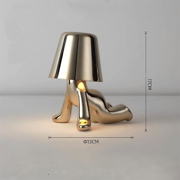 Touch LED Bordlampa Modern Thinker Uppladdningsbar Gyllene Man