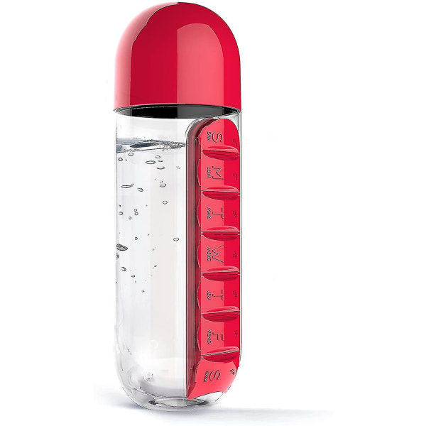 2 i 1 vannflaske Giftfri miljøvennlig pilleboks