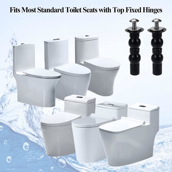 Universal wc-istuimen ruuvit sisäänvedettävät wc-istuimen saranat kaikille wc-istuimille - 2 kpl
