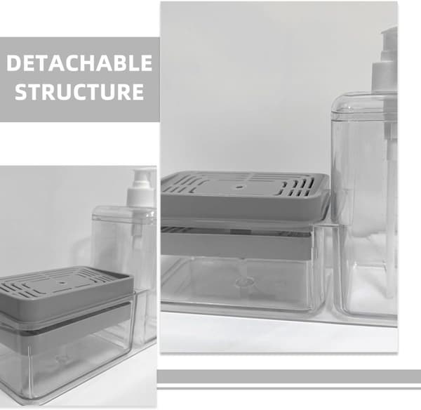 Oppvaskmiddeldispenser Flytende såpedispenser 2-i-1 design Avtakbar struktur PP-materiale Trykk