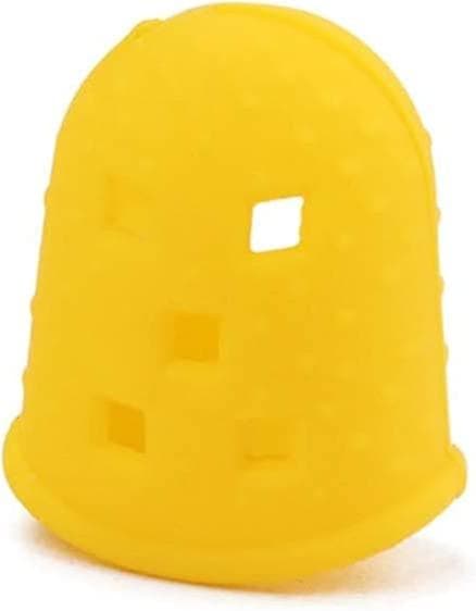 Gitarr Fingertoppsskydd Silikon Plektrum för Ukulele Gitarr Mandolin (4st Storlek L Gul)