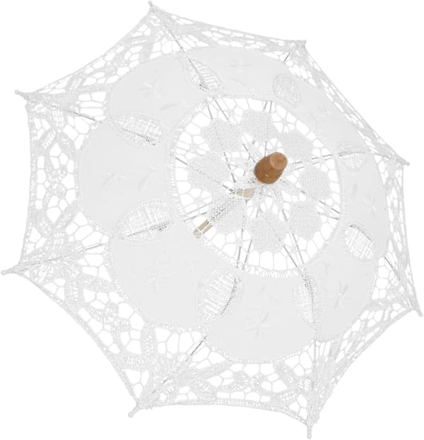 Bröllopsspets Parasoll Brudslöja Paraply Bomullstyg Elegant Spetsparaply