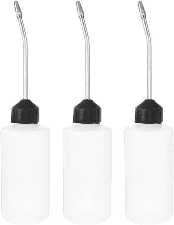 3 st symaskinsoljekannor med järnpip och lock, 120 ml oljedispenserflaskor