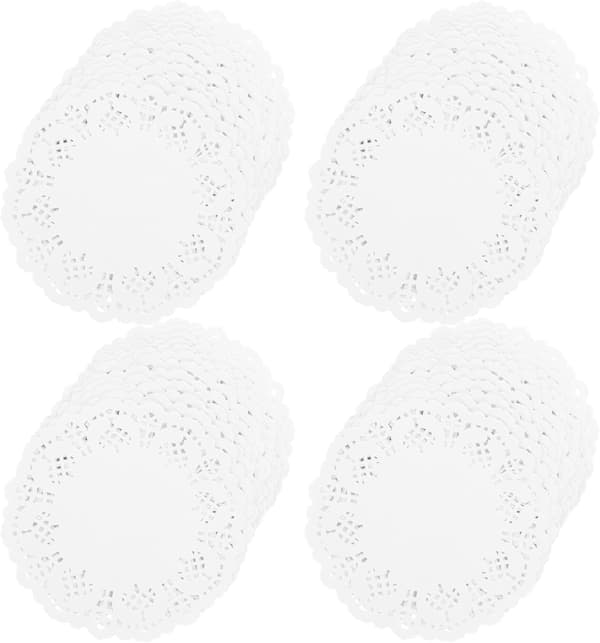 700 stk. runde papirduker for mat med elegant blondedesign, engangs non-stick papirunderlag