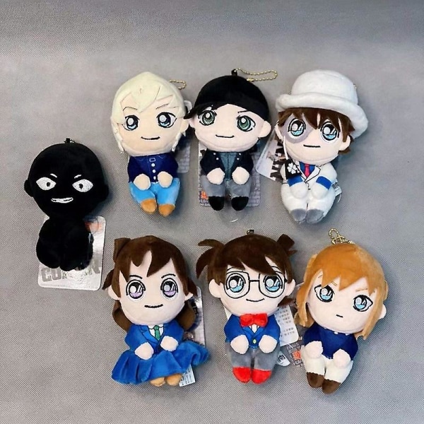 12 cm Anime plys vedhæng fyldt legetøj Kaitou Kid Mouri Ran Haibara blød nøglering til børn fans Conan Edogawa