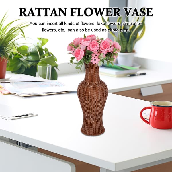 Dekorativ blomstervase i imitert rotting, enkel og elegant, solid og tørkbar design