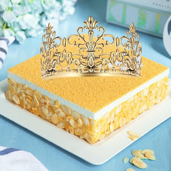 Cake Topper Realistisk udseende Rustfast Metal Crown Cake Topper Royal tema baby shower dekoration til hjemmet Golden L